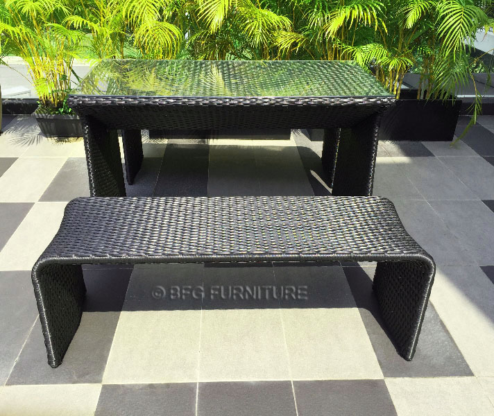 Rattan Picnic Table and Bench Set | Outdoor Furniture 
